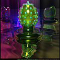 Glass Cactus Trinket with Funhouse Mirrors 